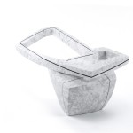 limite ostinato  marmo di Carrara/gomma cm. 54.20.27 2021  (obstinate limit - Carrara marble/rubber)