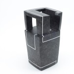 perimetro temporaneo marmo nero del Belgio/gomma cm. 53.20.32   2020  (temporary perimeter - black Belgian marble/rubber)